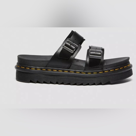 Doc Marten’s MYLES BRANDO black‎ LEATHER BUCKLE SLIDE SANDALS size 11 men new - Picture 11 of 14